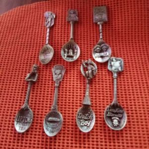 Vintage Franklin Mint Country Store Advertising Pewter Spoons ~6#